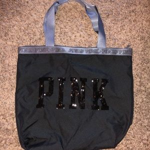 Ladies black PINK tote bag